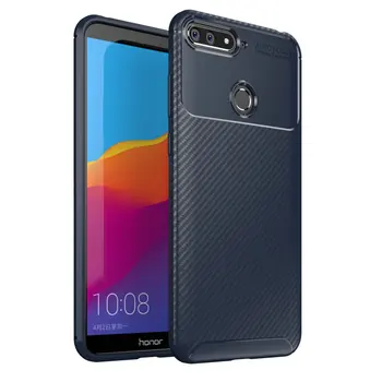 

30pcs/lot Ultra Thin Armour Back Cover For Huawei Honor 7A Pro 3GB 32GB With Fingerprint Hole Carbon Fiber Case