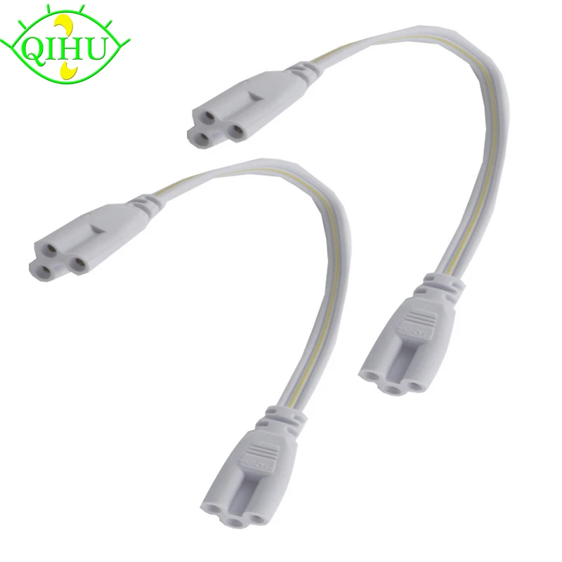 

3 pin LED Tube Connector T4 T5 Double-end Cable Wire 300mm/500mm ForT8 Led Lamp Lighting Connecting