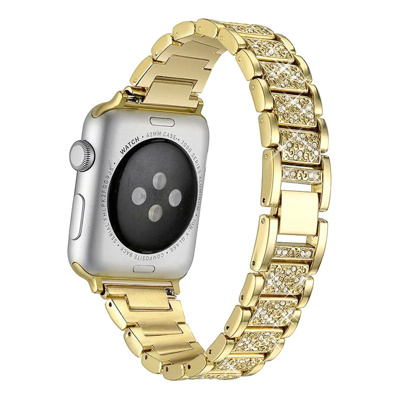 Для Apple Watch серии группа 3/2/1 38 MM 42 MM дышащая браслет из нержавеющей стали для iWatch series4 40 мм 44 мм Роскошные модные AW803
