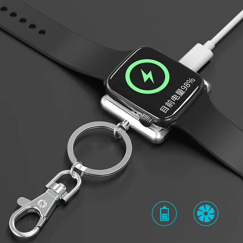 Мини беспроводное зарядное устройство с кабелем для Apple Watch 1 2 3 4 Металл +