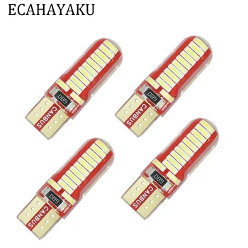 

ECAHAYAKU 4Pcs 24SMD 4014 LED Bulb Canbus T10 Error Free Car Clearance Light License Plate Lights Dome Reading Reversing Lamps