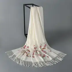 G027 Новый кашемир вышитые шарф для женщин толстые тепловые бахромой шаль