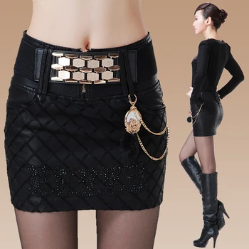 

S-xxl Hot 2020 Autumn And Winter Short Skirt Sexy Fashion Pu Leather Skirt Slim Half-length Step Skirt