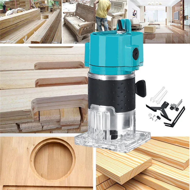 

110V/220V 1300W 1/4" 30000RPM Electric Hand Trimmer Wood Laminate Palms Router Joiners Power Tool Woodwork Carving Machine Trim