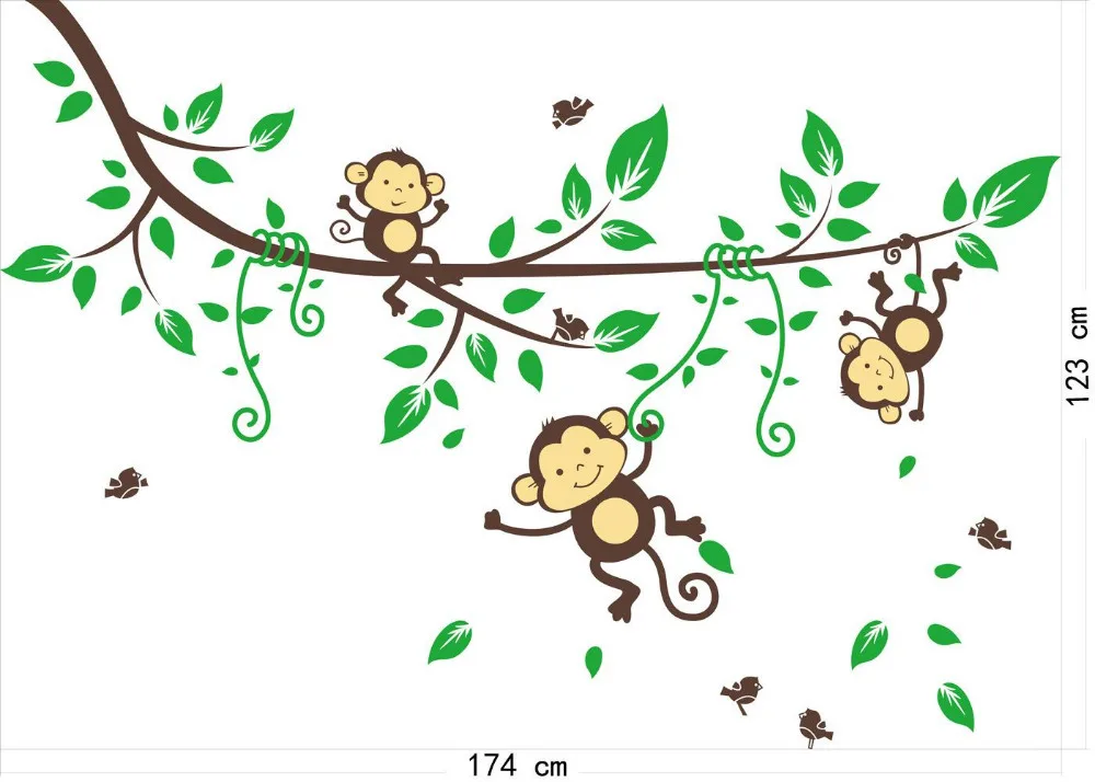 cartoon naughty monkey wall