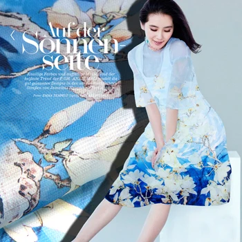 

jenny silk double silk chiffon cloth box silk yarn mesh grid fabric [Eugen] the Yulan