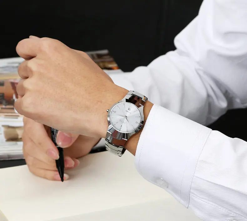 Тенденции пару часы мода любовника часы Для мужчин Для женщин Кварцевые наручные часы календарь часы минималистский часы подарок для Для