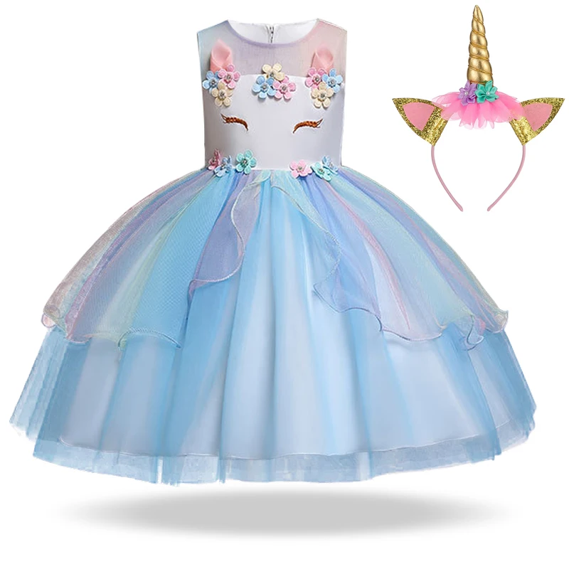 New-2019-Summer-Girl-Clothes-Unicorn-Party-Dress-Easter-Carnival-Wedding-Kids-Dresses-For-Girls-Clothing (1)