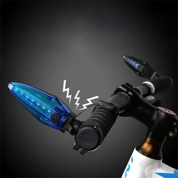 

USB Rechargeable Waterproof Bike Handlebar LED Bicycle Safety Lights Cycling Lamp Of Grip Horns Alarm Warning Lamps 1 Pairs