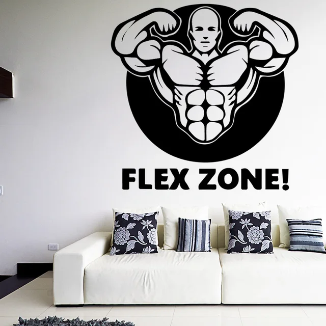 Muscle Man Decals Quotes Flex Zone Art Mural Wallpaper Removalbe Inspiration Flex Quotes Muscle Man Decals Quotes Flex Zone Art Mural Wallpaper Removalbe Inspiration Flex Quotes