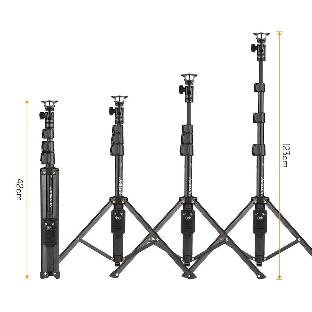 YUNTENG VCT 1388 Selfie Stick Tripod Aluminum Max. Load 0.5kg with Phone Hoder Remote Control for Smartphones Action Cameras-in Selfie Sticks from Consumer ...