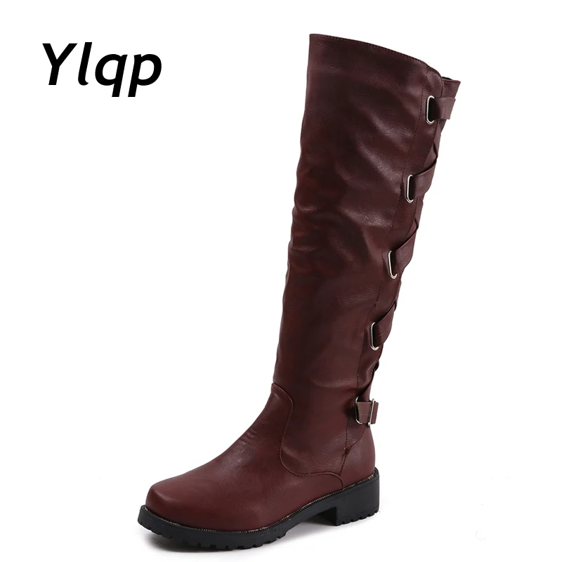 

2018 Autumn Winter Shoes Women Leather Boots Booties Knee High Ladies Designer Shoes Women Luxury Long Boots zapatos de mujer
