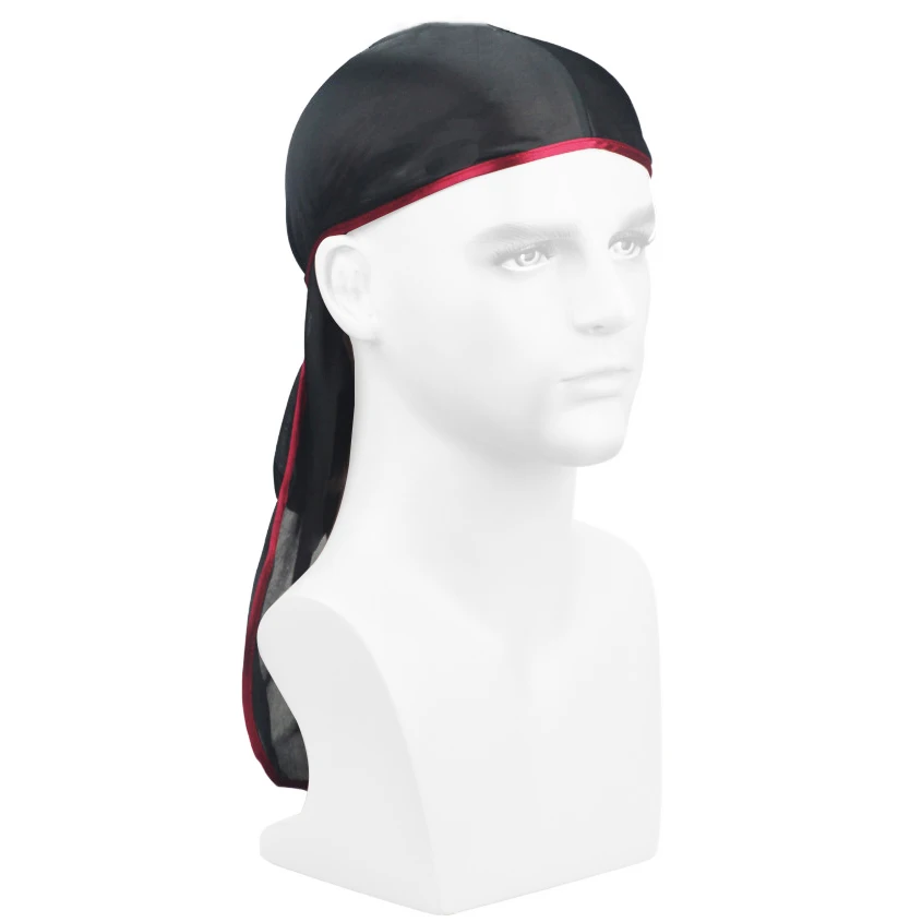 Шелковые банданы Durag для мужчин черные унисекс длинные красные шелковистые Для