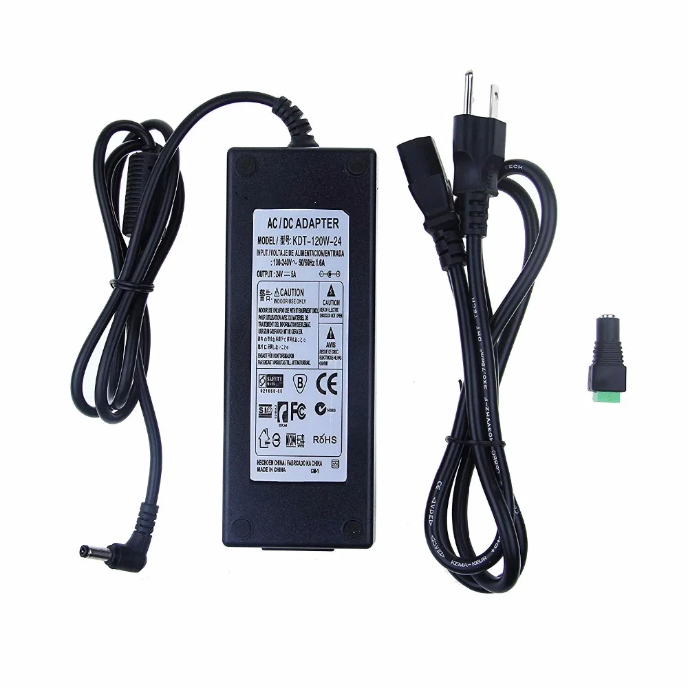 24V 5A 120W источник питания 100 V 240 или 110 220 AC к DC адаптеру 5amp импульсный