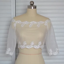 Последние Стиль Половина рукава appliqueswedding Болеро свадебное куртка Свадебные Болеро Обёрточная бумага свадебные аксессуары