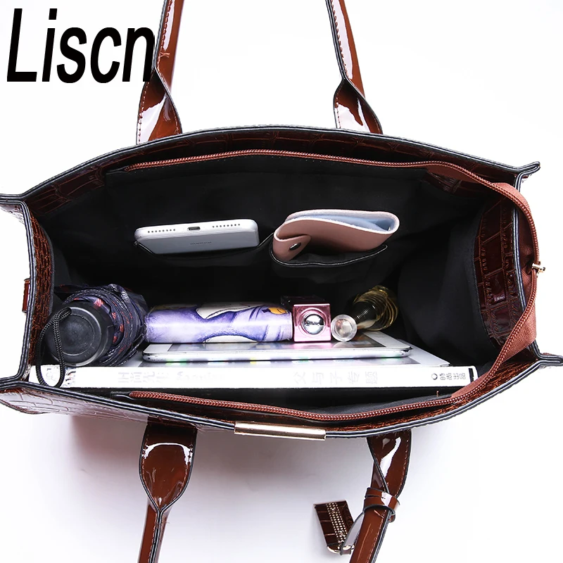 LISM Hot Sale! Lady PU Leather Shoulder Bag Elegant Luxury OL Lady Crocodile lady bag handbag messager bag Fashion Bags