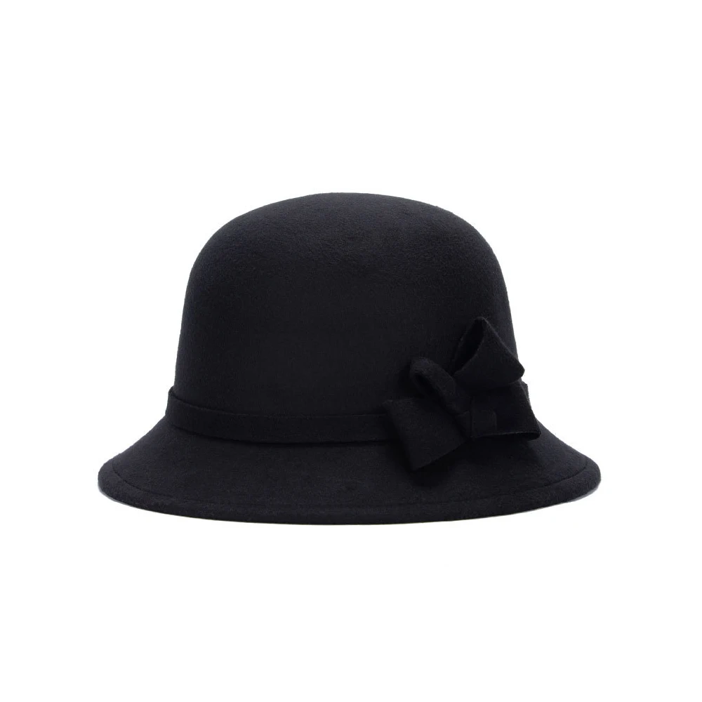 Флоппи шляпа Винтаж Шапки Леди котелок шляпа повседневное Шерсть Зимняя фетровая шляпа Регулируемый пляж путешествия