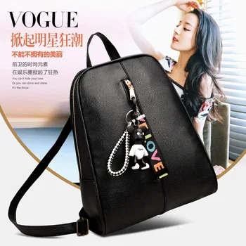 

081018 new hot yesetn lady PU leather backpack female casual travel bag