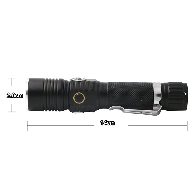 AIMIHUO Cree XML-T6 LED Flashlight USB Charging UV Flashlight Waterproof Light LED Torch T6 Lamp For Rechargeable 18650 Battery (2)