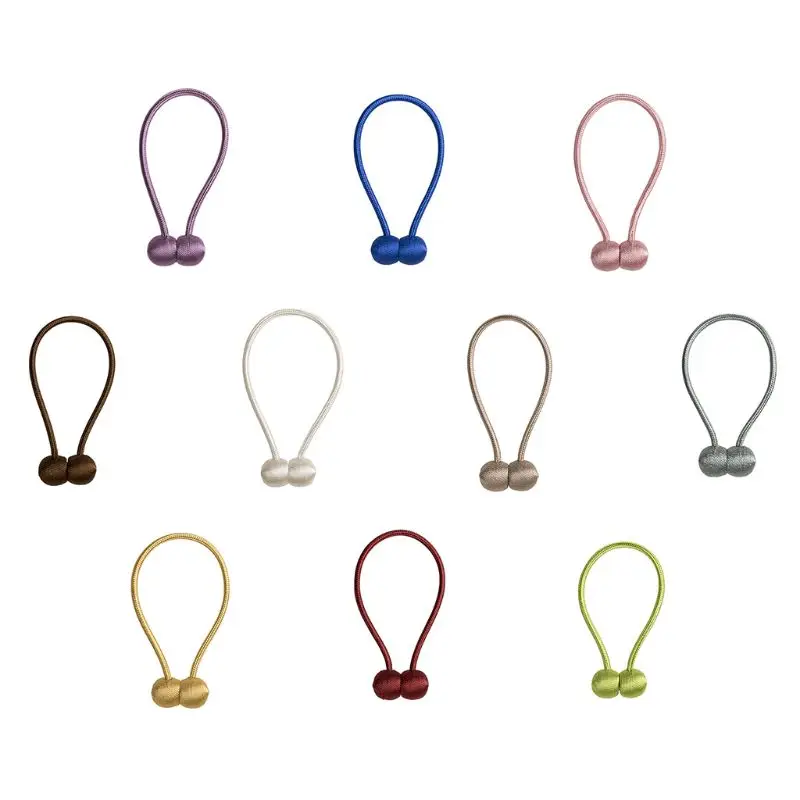 

1PC Magnetic Round Curtain Tieback Braided Spherical Chain Buckle Window Strap Drapery Holdback Clip Home Decoration