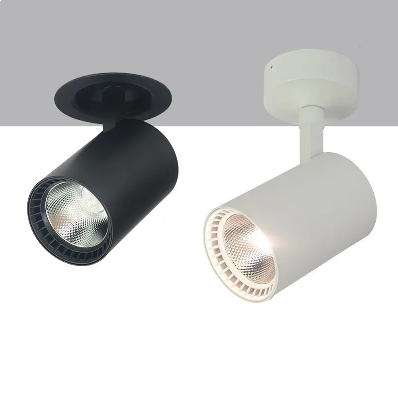 Super Bright 30W White shell / Black shell Surface Mounted COB Down Light Recessed COB Ceiling lamp AC85-265V