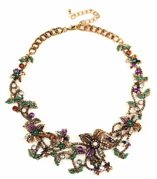 

Free shipping 2017 floral necklace, floral statement necklace, popular flower beaded necklace famous brand flower necklace new