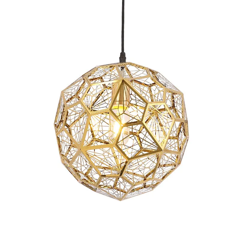 

Modern Stainless Steel Diamond Ball Pendant Lights Art Grid Jewel Ball E27 Hang Lamp for Living Room Study Bedroom/Pub