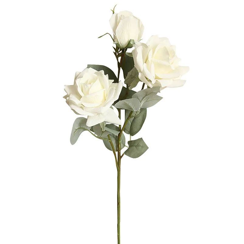 11cm Rose Flannel Peony Artificial Flowers Bouquet 3 Big Head and 1 Bud Cheap Fake Flowers for Home Wedding Decoration 40JUN2712