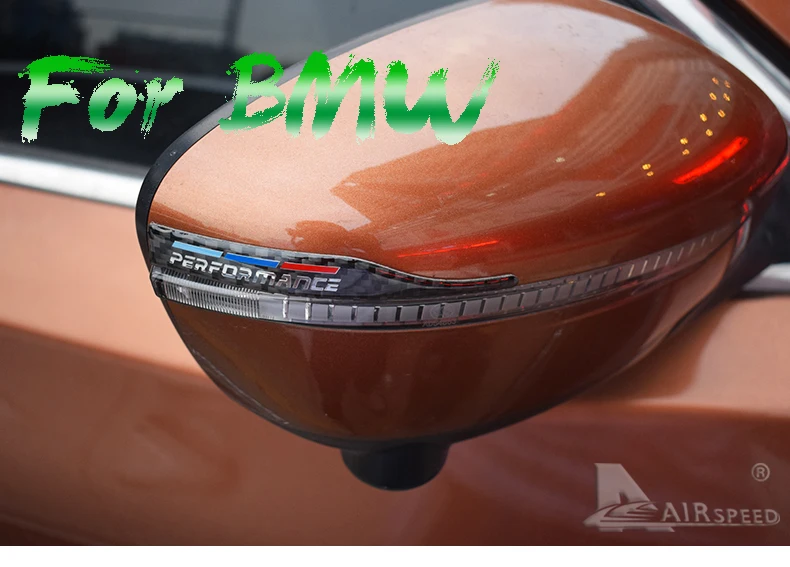 Airspeed углеродное волокно зеркало заднего вида наклейка против царапин полоса для BMW E90 E60 E34 E46 E39 F30 F10 F20 X1 X3 X5 X6 Автомобильный Стайлинг