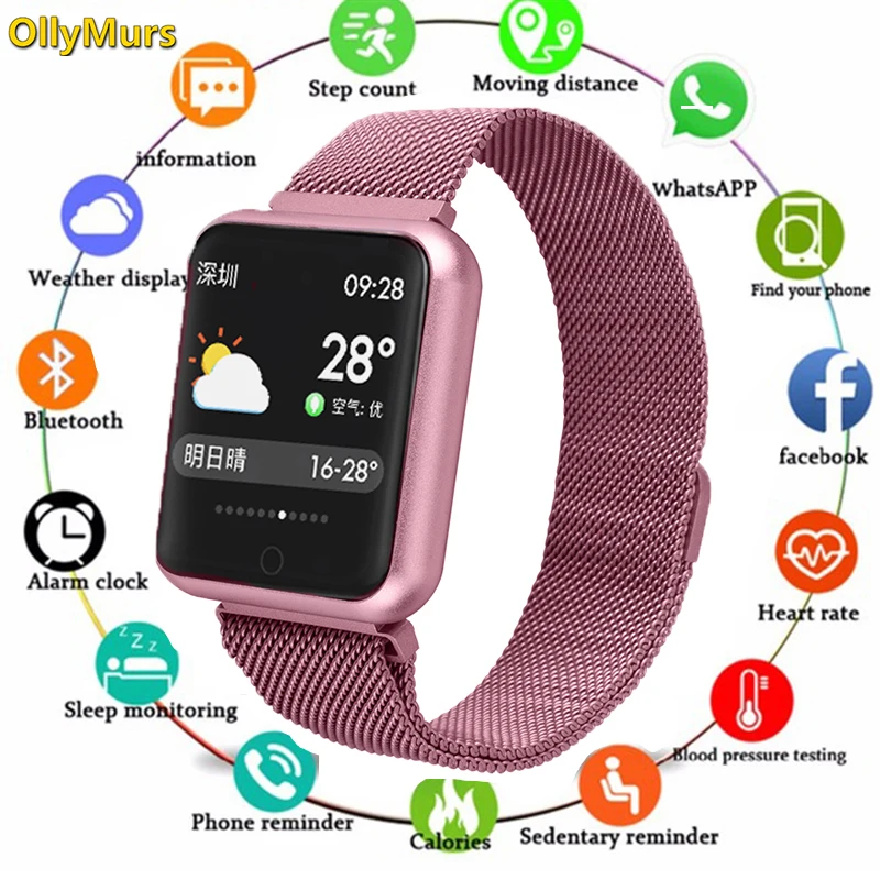 

Sports IP68 Smart Watch P68 fitness bracelet activity tracker heart rate monitor blood pressure for ios Android apple iPhone 6 7