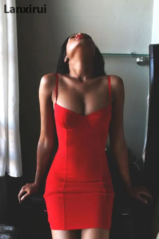 Летнее платье сексуальное женское платье Vestidos Спагетти ремень пакет Карандаш Bodycon Твердые Сексуальные мини платья для вечеринок Красный S-Xl