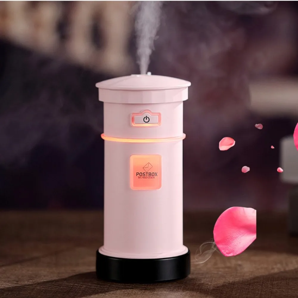 

New creative mailbox usb humidifier Air Purifier USB Aroma Essential Oil Diffuser LED Night light for Office Home humidifier