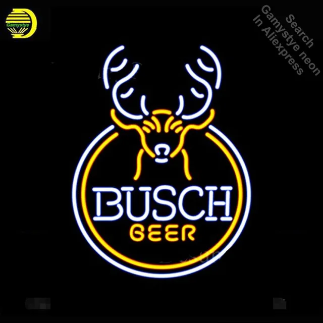Busch Deer Beer Neon Sign neon bulb Sign Real Glass Tube neon lights Recreation club Pub Iconic Sign Advertise personalized lamp