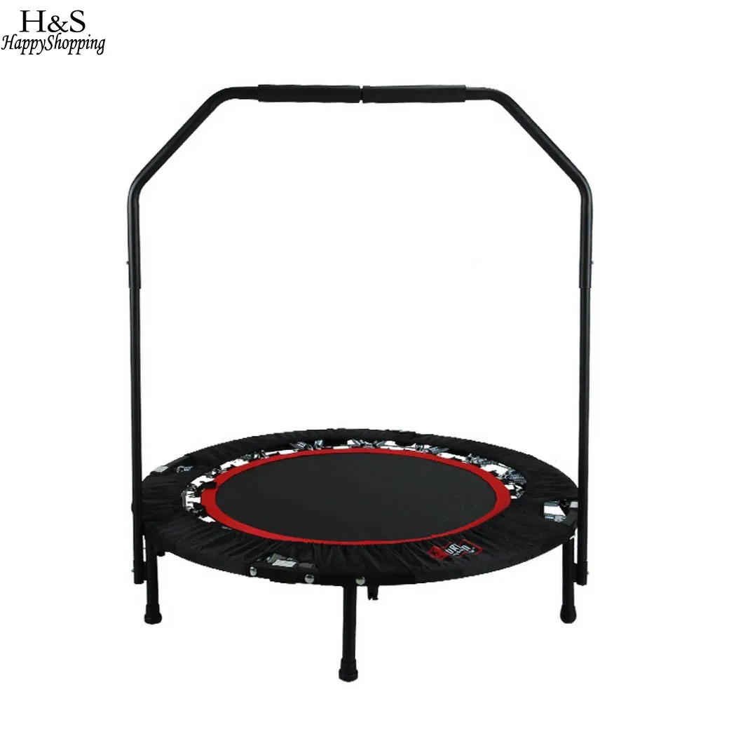 

Fitness Workout Folding Trampoline Adjustable Handrail and Angle Kids Jumping Bed Compact and Portable Fitness Equipments