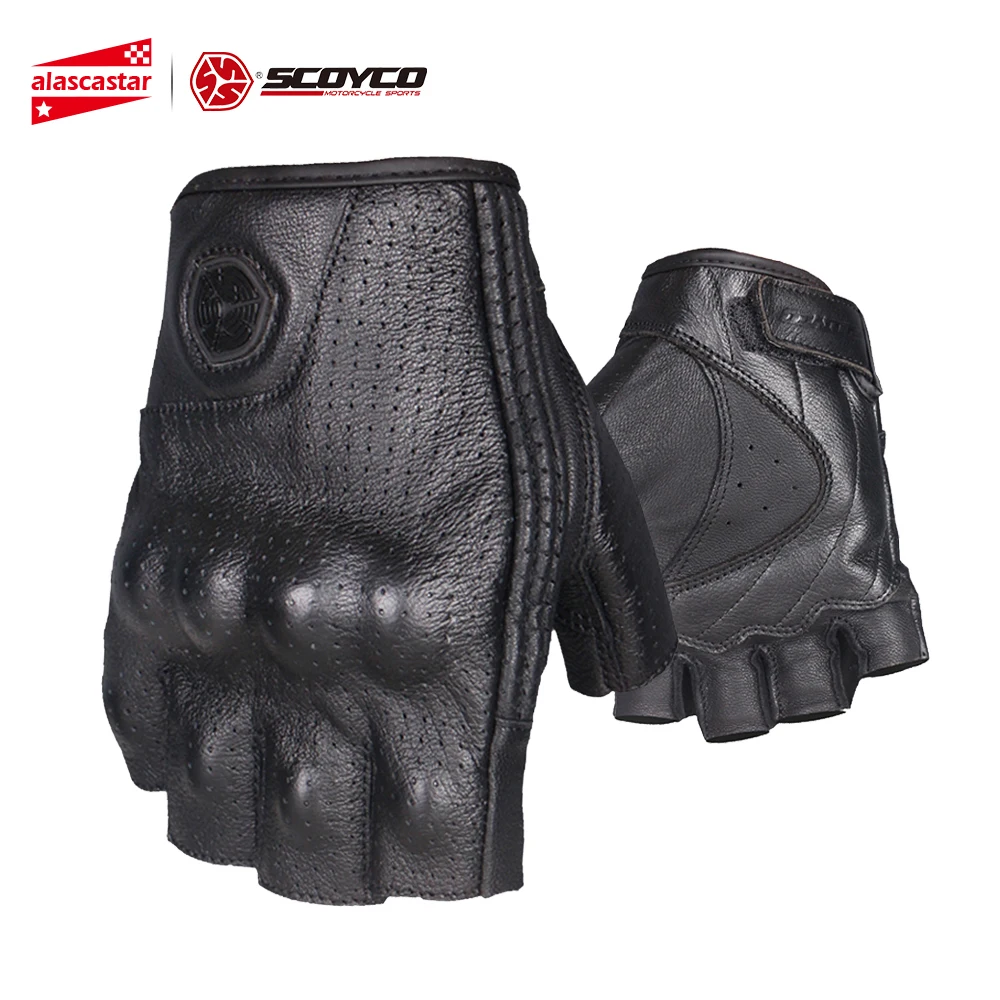 

SCOYCO Motorcycle Gloves Moto Gloves Motocross Racing Glove Leather Breathable Motorcycle Riding Half Finger Gloves Guantes Moto