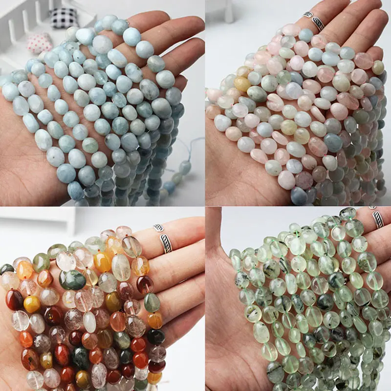 

7-8x9-11mm Natural Opal Howlite Quartzs Aquamarines Aventurine Freeform Potato Beads For Jewelry Making Beads 15'' DIY Beads