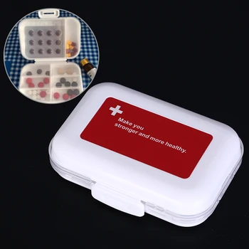 

1pc Folding 8 Grids Pill Box Plastic Storage Box Pill Box Portable Makeup Container Pill Case
