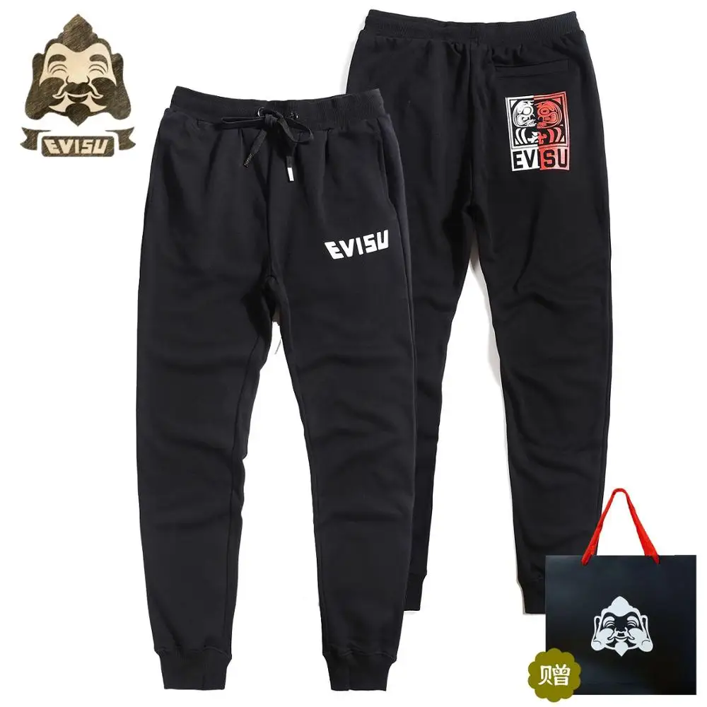 Evisu модные трендовые мужские брюки универсальные хлопковые мужские и женские парные набивные спортивные штаны повседневные брюки теплые дышащие брюки