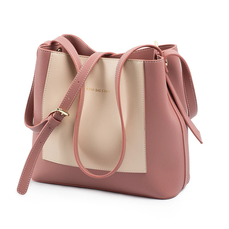 

Amasie 2 Tone Large Toge Women Leather Genuine Large Capcity New Arrival Colors Bucket Female Tote EGT0134