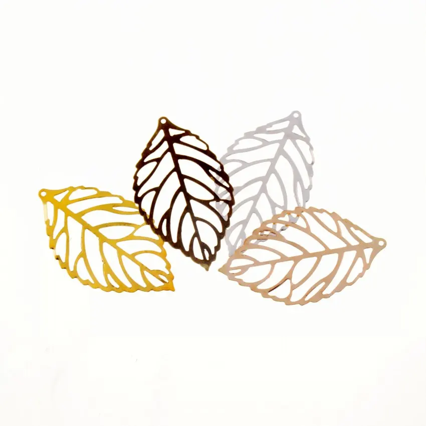 

Free shipping Retail 50Pcs Filigree Leaf Metal Crafts Decoration DIY Findings 4.4x2.6cm F1172