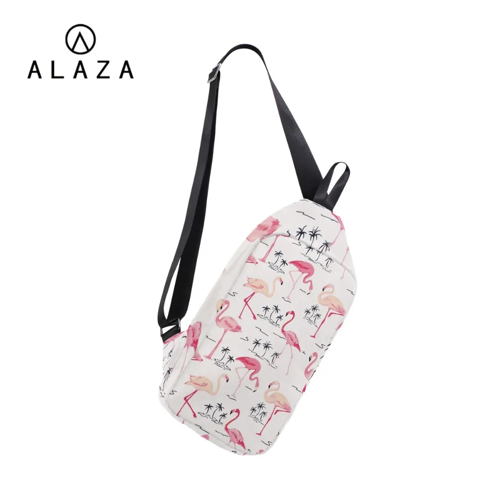 

ALAZA Cute Pink Flamingo Messenger Bag Waterproof Chest Bag Single Shoulder Bag Storage Bags Large Capacity Custom Available