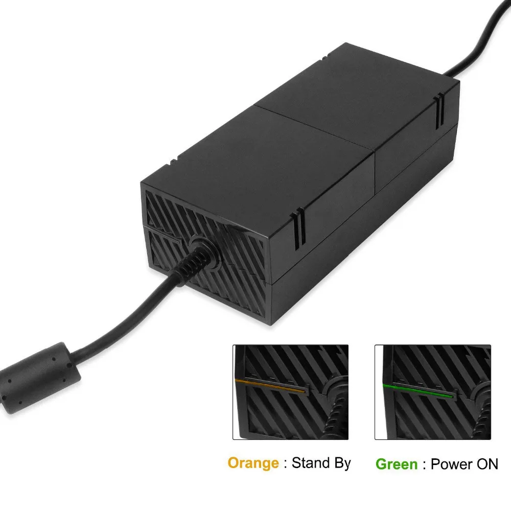 220 Вт для Xbox One Xbox 1 блок питания, адаптер переменного тока замена зарядное устройство с кабелем кирпич Расширенная Тихая версия 100-240 В США вилка