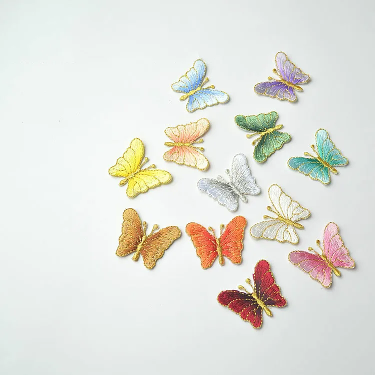 

1Pcs Gold Edge Butterfly Embroidery Iron on Patches for Clothing Applique DIY Hat Coat Dress Pants Accessories Cloth Sticker