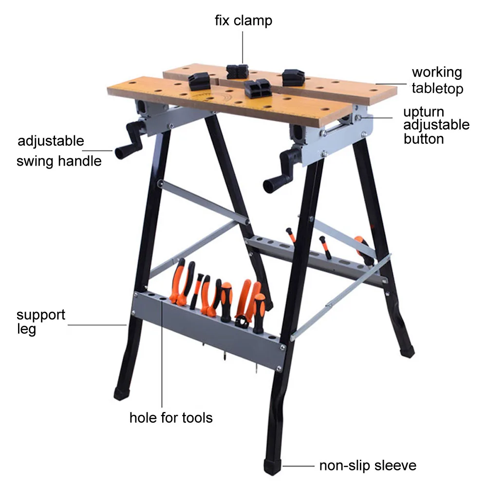 Berserker Folding Work Bench Steel Table Garage Portable Tool