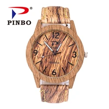 Reloj de pulsera Retro de madera de marca de lujo informal para hombre 2019, Reloj de cuarzo de cuero Vintage, Reloj de pulsera de madera a la moda para Mujer