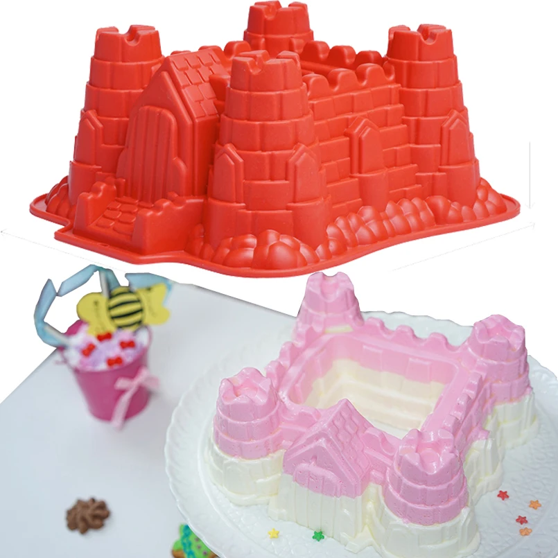 Castle shape Silicone Cake Mold, 3D Fondant Mold,Soap Mold,Chocolate