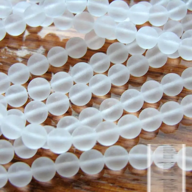 Natural crystal beads DIY matte white crystal beads loose beads