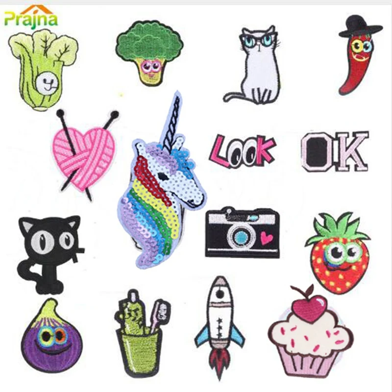 

1PCS Fruit Cat Cabbage Patch Kids Iron On Cartoon Patches For Clothes Cheap Cute Embroidered Food Patch Vegetables Badge
