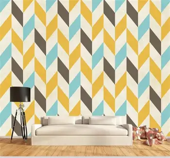 

Custom 3D Photo Wallpaper Mural Living Room Sofa TV Backdrop Wallpaper Color Geometric Pattern 3D Picture Wallpaper Home Decor