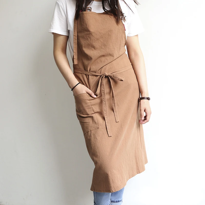 

Pure Cotton Apron Japanese Casual Craft Cooking House Shop Painters Workwear